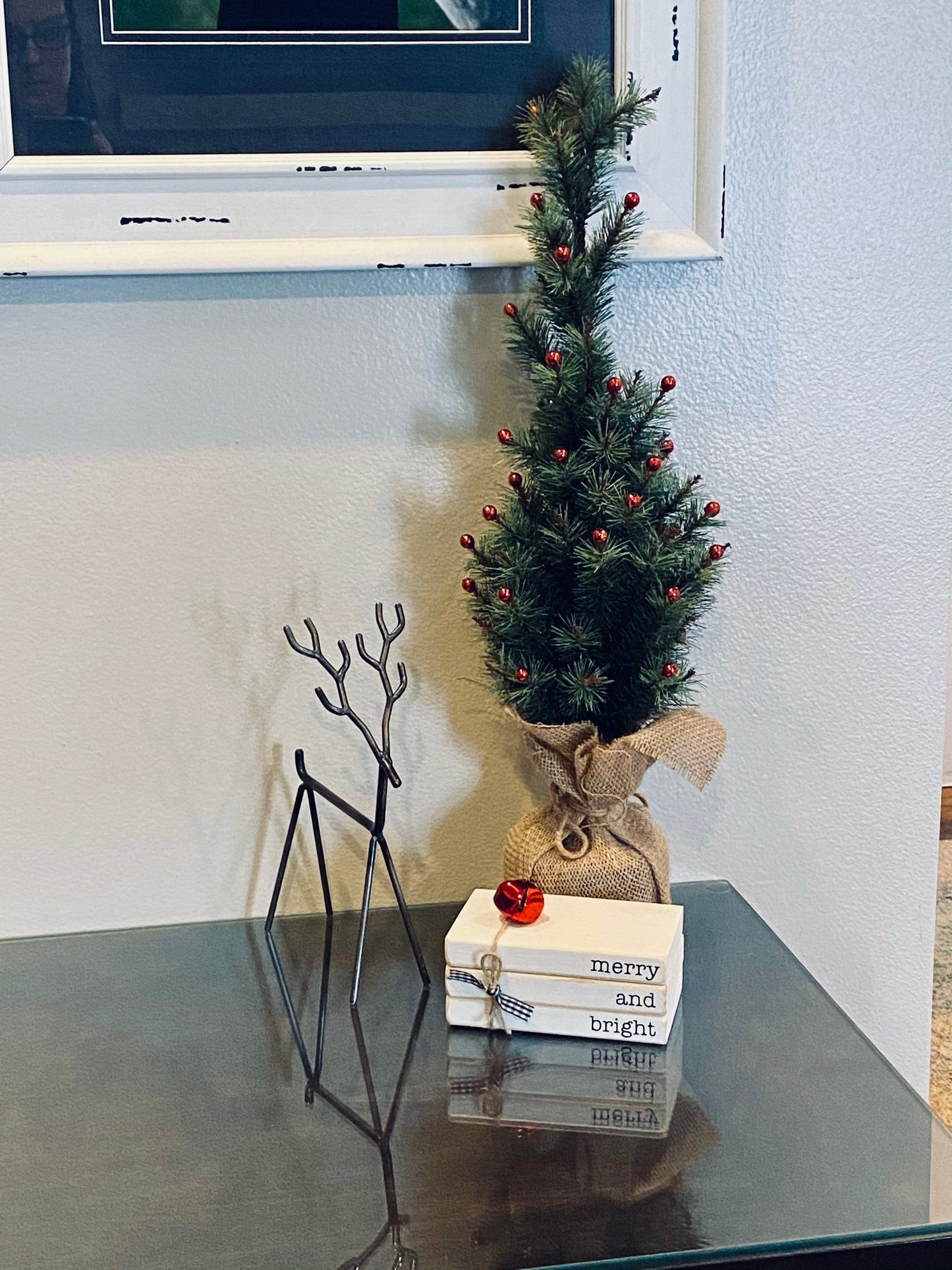 Christmas book bundle, mini book stack, Christmas decor, farmhouse, faux books, set of 3, rustic, teacher gift, housewarming, wooden books