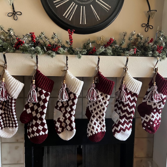 A customer's finished Granny All the Way Stocking Collection Crochet Pattern