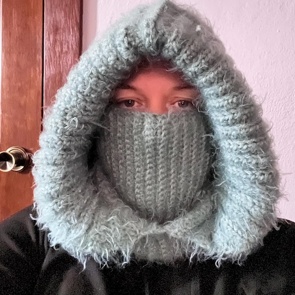 Crochet Balaclava Turtleneck Hoodie Pattern - Adult & Child Sizes (PDF ...