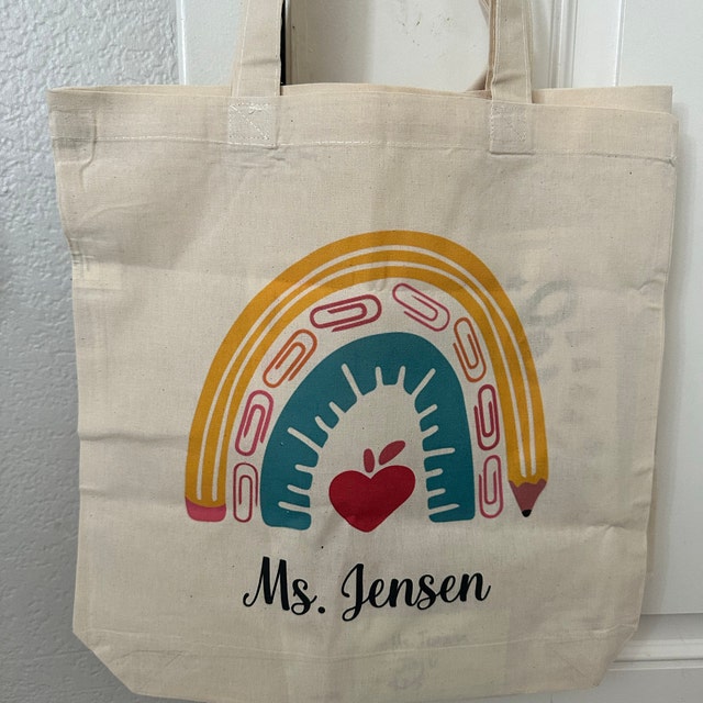 Teacher Appreciation Gifts Women Canvas Tote Bag Graduation Gifts Rainbow  Tote Bag School Gift!Student back to school gifts for classmates and  teachers!