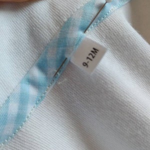 Printed Satin Size Tabs-for Childrens / Kids & Baby Clothing-white ...