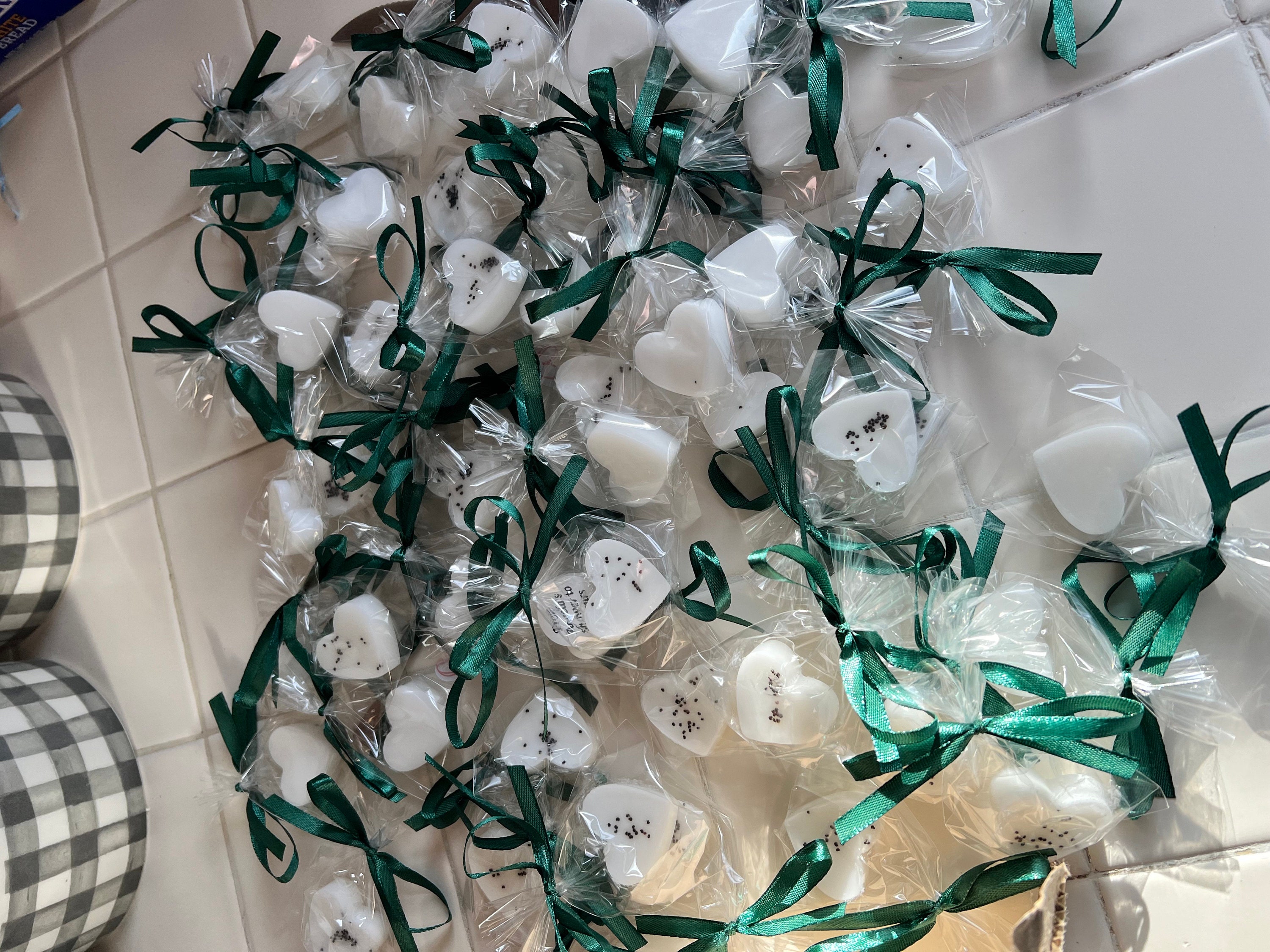 50pcs mini lavender fragrance soap, White heart soap wedding/bridal shower favors, Thank you guest gifts, From my shower to yours soap gifts
