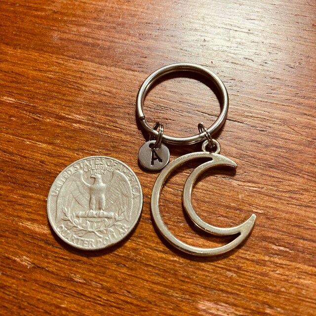 Moon Key Ring/ Keychain / Zipper Pull - Moon Lover - Outer Space