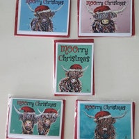 Eilidh the Highland Coo Print Incl Mount Scottish Wall Art, Abstract ...