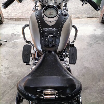 thumbnail interactive-video image 1 of Chrome Cruisers Harley Davidson Sportster XL883 Black Leather Left Side Saddle Bag - 5L 1 of 4