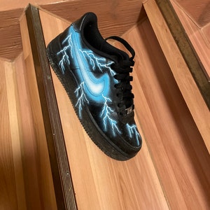 BLACK Air Force 1 Custom Lightning Bolts - Etsy