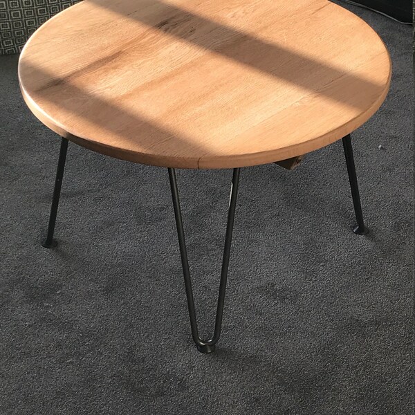 Curated visual reference: Picture Idea: Sustainable Coffee Table Solid Oak On Hairpin Legs Customisable Fast
