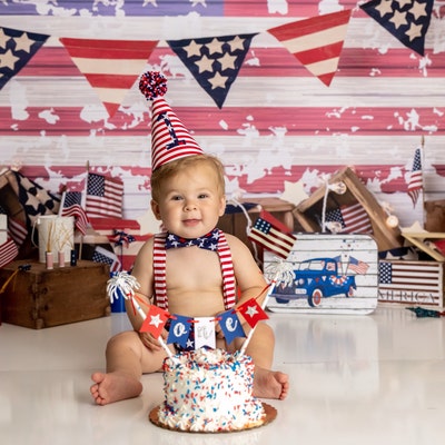 Boys Cake Smash Outfit, First Birthday Outfit, Patriotic 4th of July ...