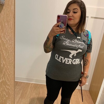 Easy Breezy Beautiful Clever Girl Bella Canvas Jurassic Inspired Shirt