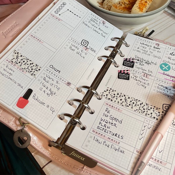 Week on 2 Pages for Personal Rings Printable Planner - Etsy