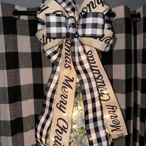 Rustic Farmhouse Merry Christmas Script Ribbon With Woodland Stag for ...