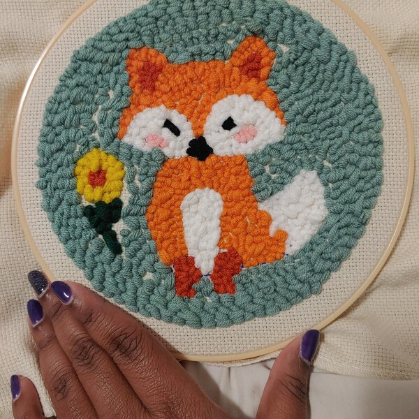 Fox Punch Needle Starter Kit / Beginner Punch Needle Kit With ...