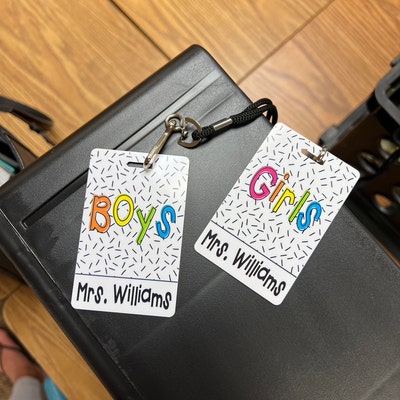 Confetti Brights Theme Classroom Hall Passes for Teachers, Personalized ...