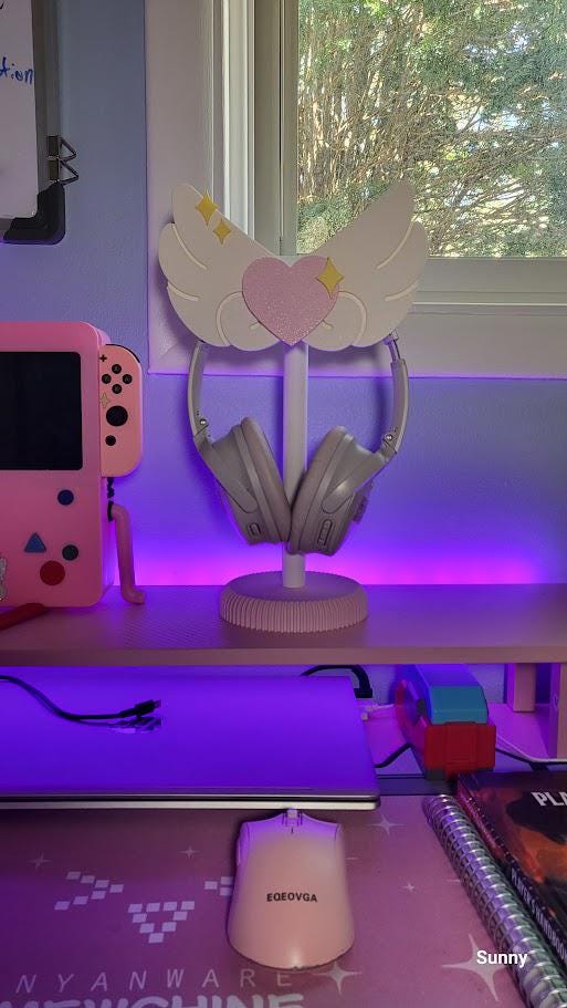 Angel Wings Headphone Stand - Elevate Your Desk Setup with Some Charm