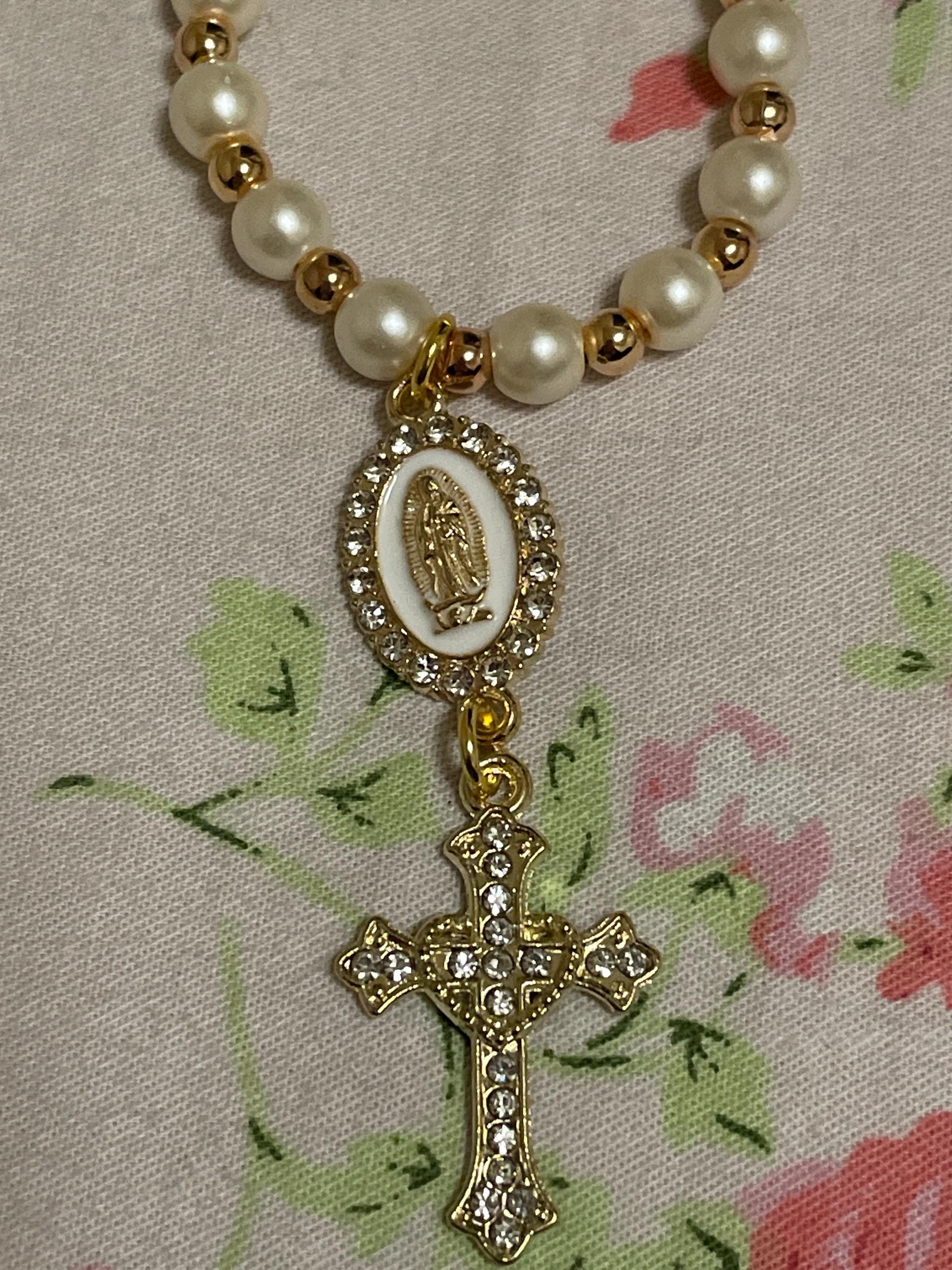 Steering Wheel Rosary-Virgin Of Guadalupe Car Charm-Rosary Car Charm-Car Blessings-Baptism Gift-Religious Catholic Gift-Car Accessory-Rosary
