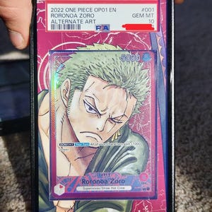 Zoro OP01-001 Leader Alternate Art Custom One Piece Graded Display