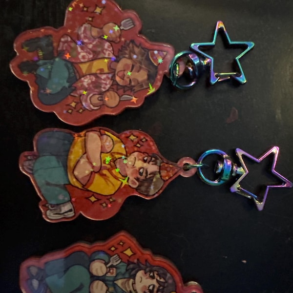 MW Keychains, 2 Inch Acrylic Charms With Star Clasp and Holographic ...