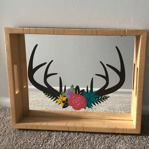 Floral Antler svg cut file Antler flower SVG cut file | Etsy