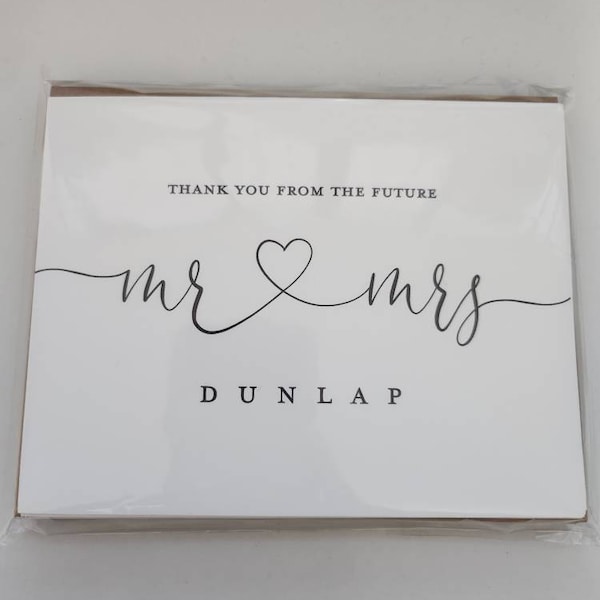 Personalized Wedding Thank You Cards: Modern Script, Kraft Envelopes - Etsy