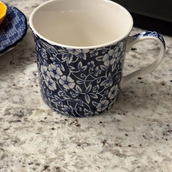 Traditional Earthenware Teapot Heron Cross Pottery Blue Safari