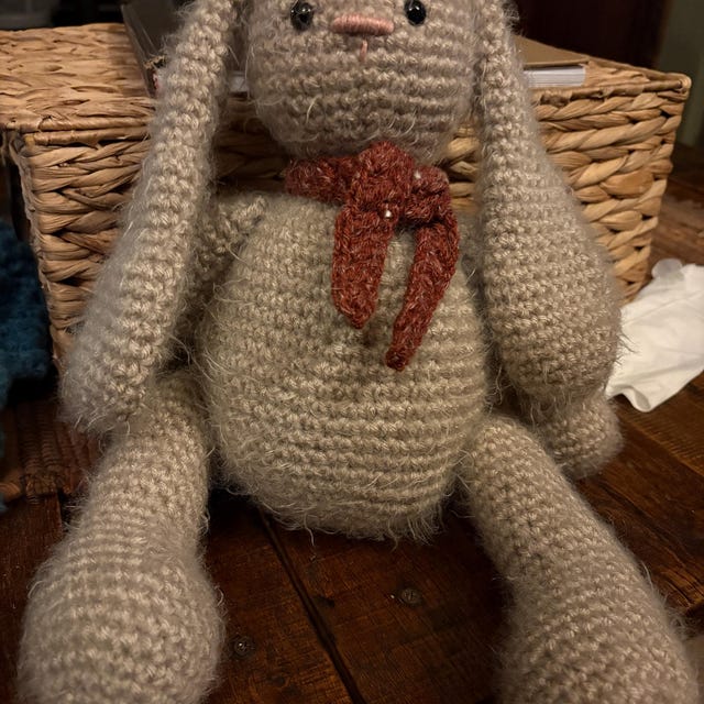 A customer's finished Be My Bunny Crochet Pattern (Soft Amigurumi Plush)
