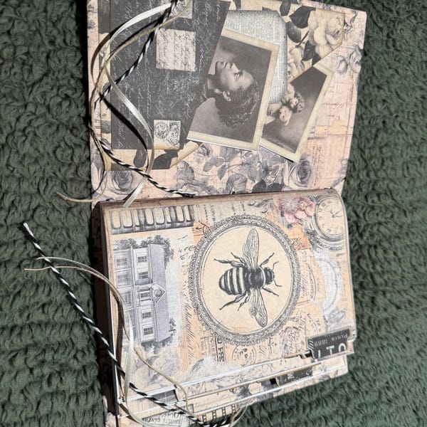 Very Very Vintage EPHEMERA Junk Journal Kit Steampunk Ivory Black White ...