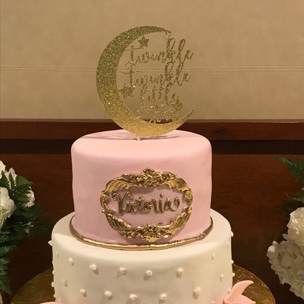 Twinkle Twinkle Little Star Cake Topper Baby Shower Decoration Moon and ...