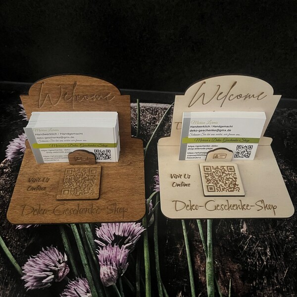 Code Card Holder Business Card Holder - QR Code - Laser Cut - SVG - Digital File ...