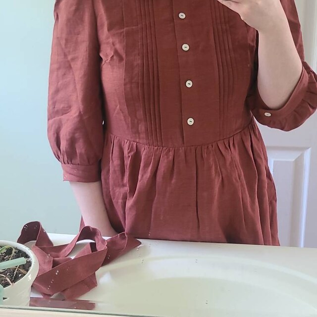 knee length dresses for ladies Odette Dress in Burnt Orange