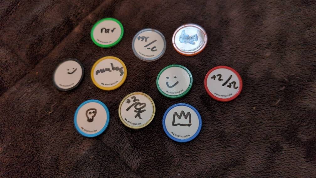 Dry Erase Counters/Tokens/Ability counters - Erasable, Reusable discs for games like Magic the Gathering and RPGs.