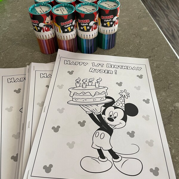 Mickey Mouse Coloring Pages, Party Favors, Mickey Mouse Birthday, Party ...