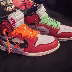 off white orange and green laces