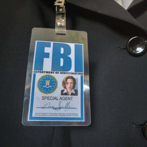 X FILES Dana Scully FBI ID Badge Name Tag Card Laminate Costume Cosplay ...
