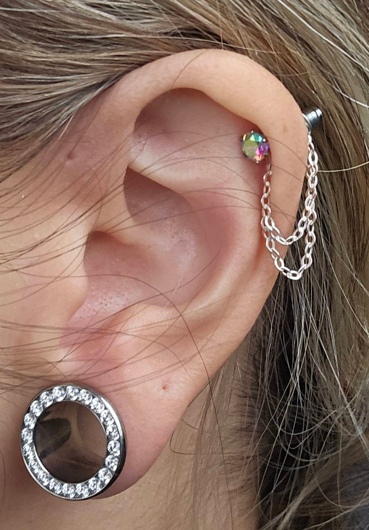 Earring Chain - Helix Chain - Chain Ear jacket- Dangle Earring - Earring Charm Chain - Cartilage Earring - Stud Earrings - Ear Chain