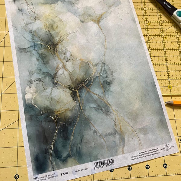 Using Rice Paper For Watercolor ITD Collection Rice Paper, Watercolor Florals, Blue, Green, Gold ...