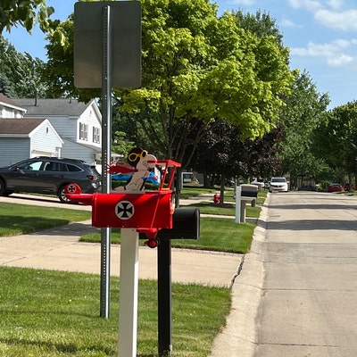 Red Baron Tri-plane Mailbox-mailbox-rural Tri-plane Mailbox-character