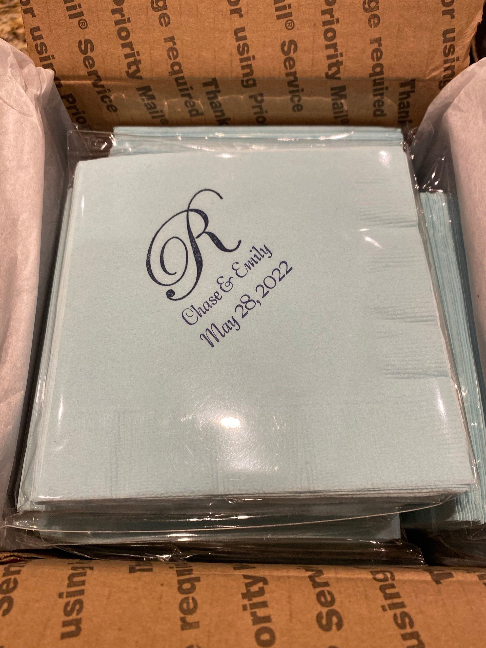 Monogrammed Wedding Napkins Personalized Wedding Reception Napkins Monogram, Party/Wedding Gift