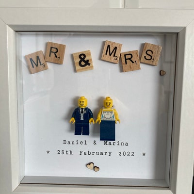 Hand Made Personalised 'mr & Mrs' LEGO WEDDING Frame - Etsy