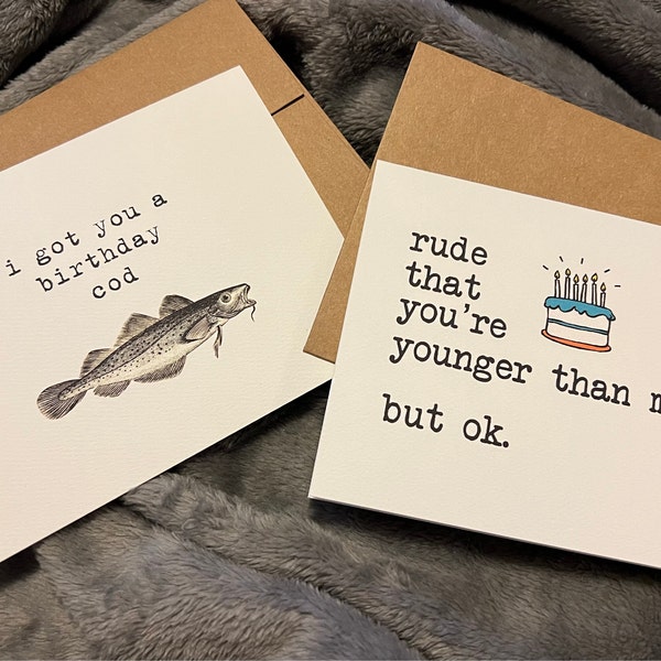 Pun Birthday Card / I Got You a Birthday Cod / Hilarious Card / Funny ...