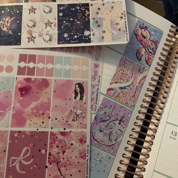 Foil A5 Horizontal Weekly Planner Sticker Kit for EC Erin Condren ...