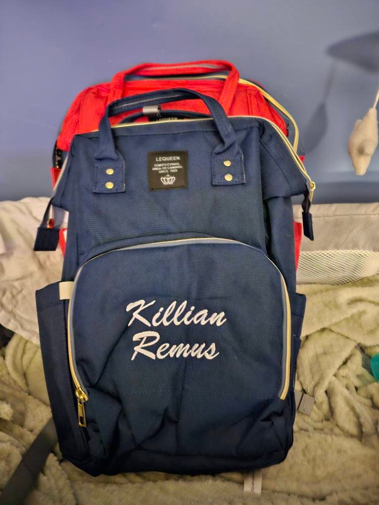 Monogrammed Diaper Bag Backpack | Multi Functional Diaper Bag Backpack | Personalized Diaper Bag | Custom Name Diaper Bag | Baby Shower Gift