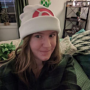 Pokemon Dawn Cosplay Beanie: Embroidered White Hat Halloween Fancy