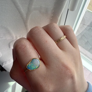 Customer photo from Lauren, Raw Australian Fire Opal Ring, October Birthstone Jewelry