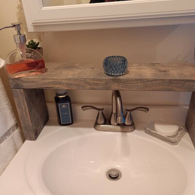 Over the Sink Shelf, Bathroom Sink Shelf, Wooden Shelf, House Warming, Anniversary, Christmas ...