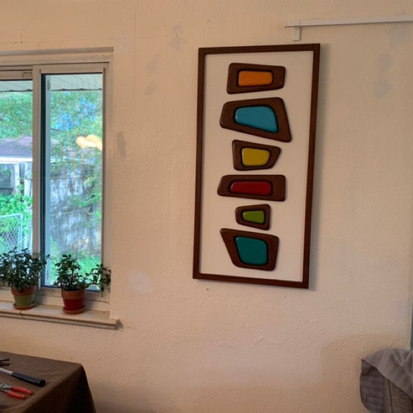 Mid Century Modern Wood Wall Art, Danish Modern Wall Art Wood, Danish Modern Décor, 1960s Décor ...