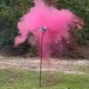 The Original Gender Reveal Orange Target Shotgun Exploding Target Balls Set by X&Y (1 Pink & 1 Blue Ball) | Gender Reveal Powder Shooting Balls