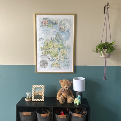 Peter Pan's Neverland Watercolor Map Art Print - Etsy