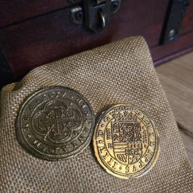 Stunning Pair of Large Spanish Silver Pieces of Eight - Coins