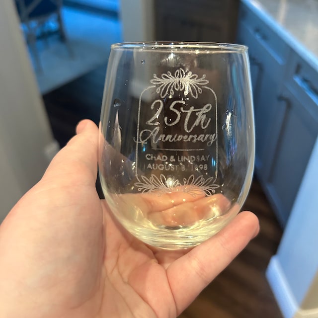 25th Anniversary Personalized Wine Glasses - Etched Glassware, 25 Year  Wedding Anniversary Gifts, Design: A1 - Etsy
