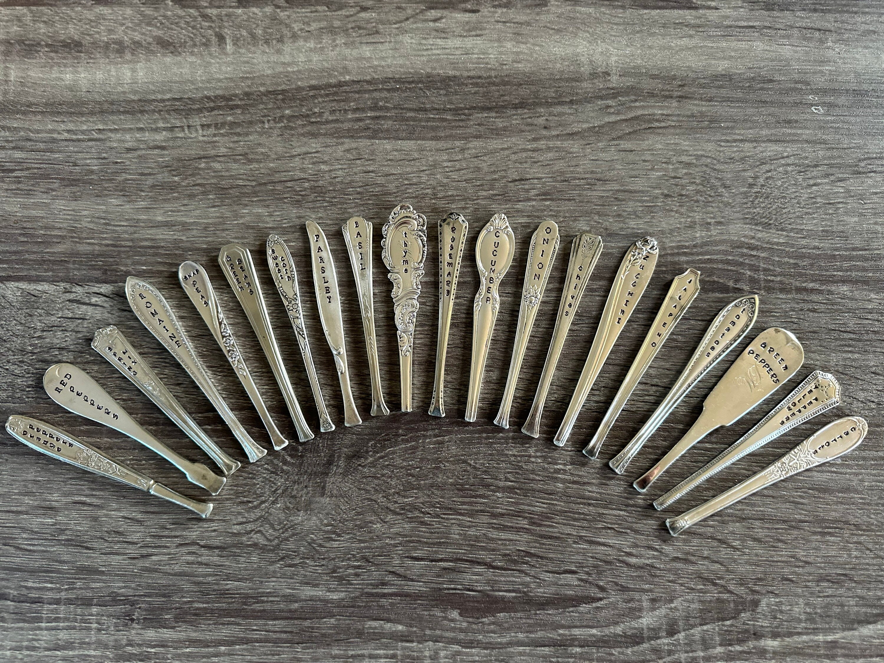 Handmade garden marker Set of 5 Herb marker Vintage upcycled Christmas Garden stakes Spring gift basket Mother’s Day gifts for her Plants